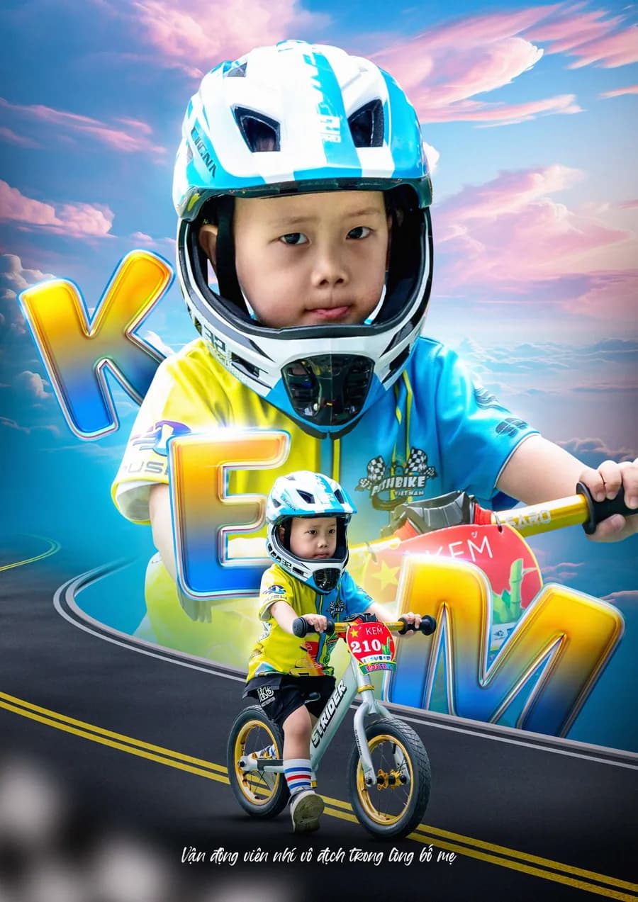 Poster quảng bá cuộc đua xe đạp dành cho trẻ em
