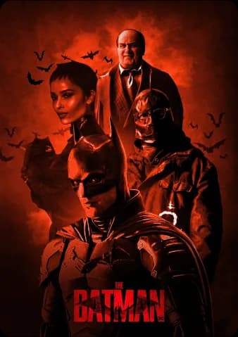 Poster phim The Batman với nhân vật trong sắc đỏ đen